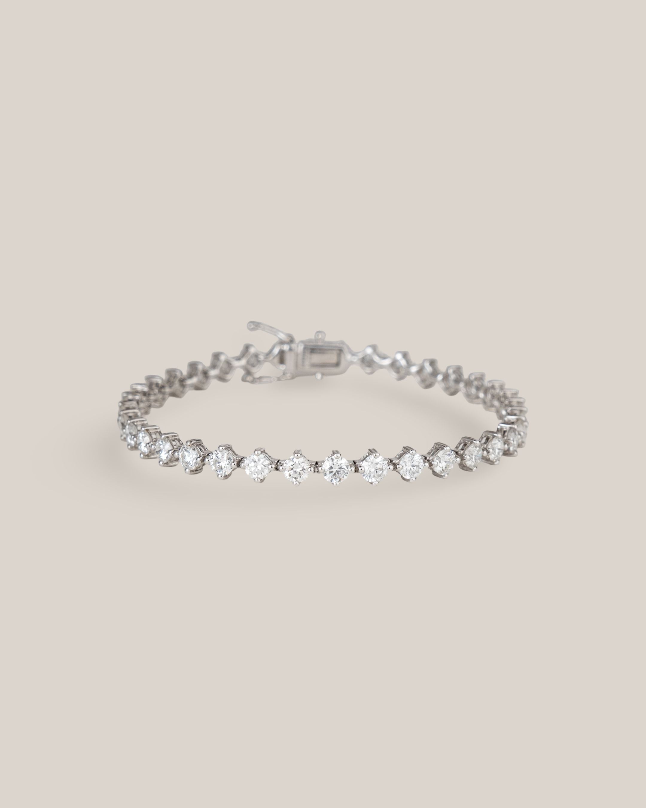18kw 7" 6.84ct Compass Tennis Bracelet