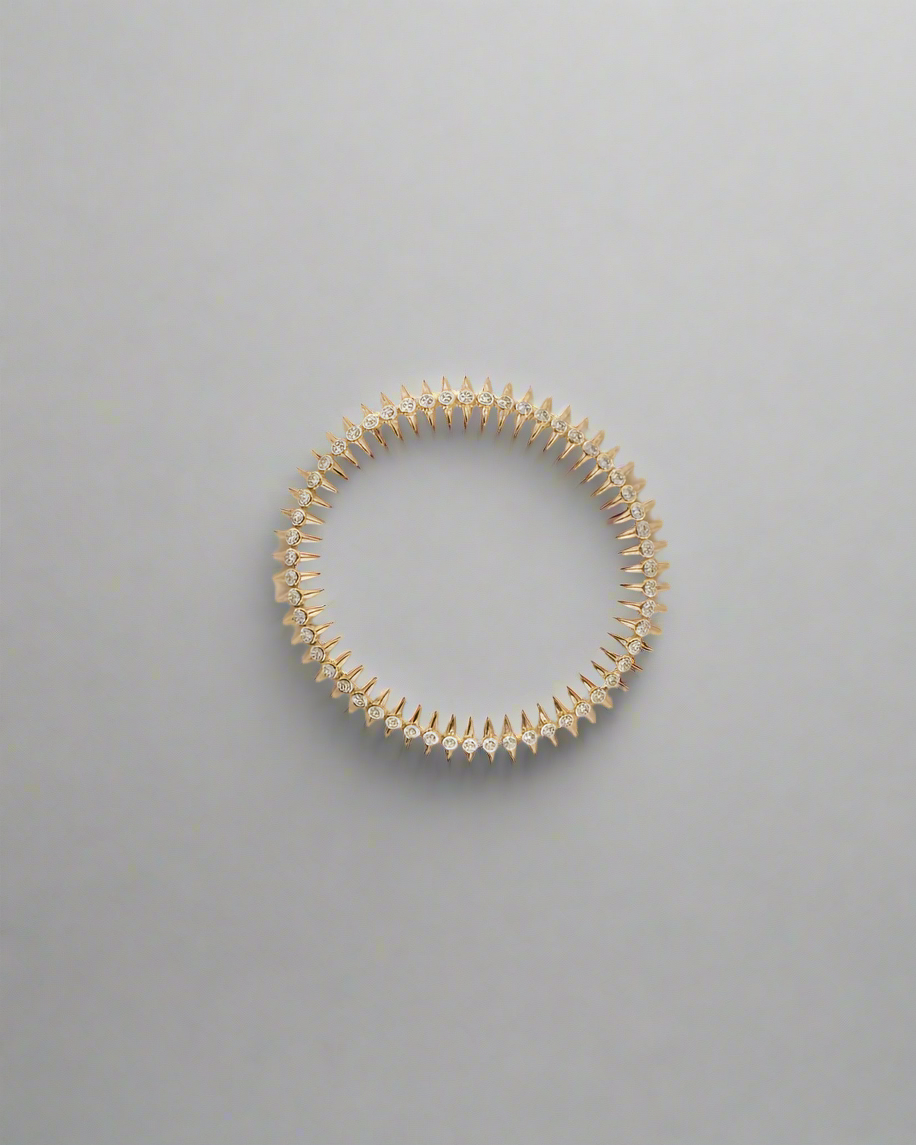 Spiked Bezel Tennis Bracelet