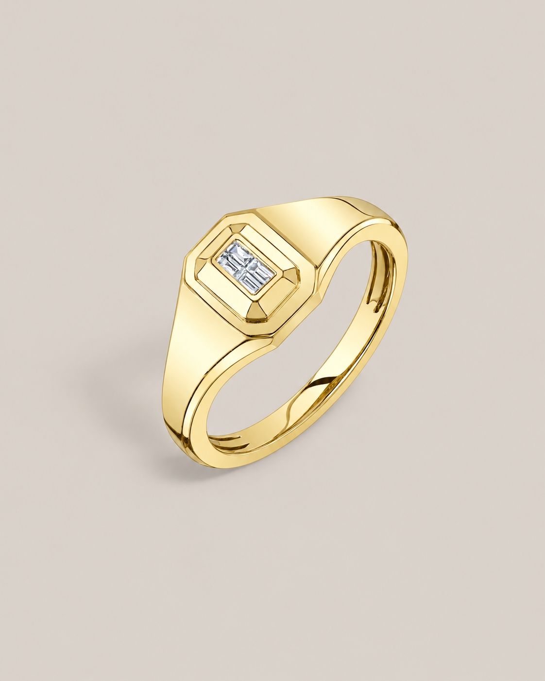 Baguette Bezel Signet Ring
