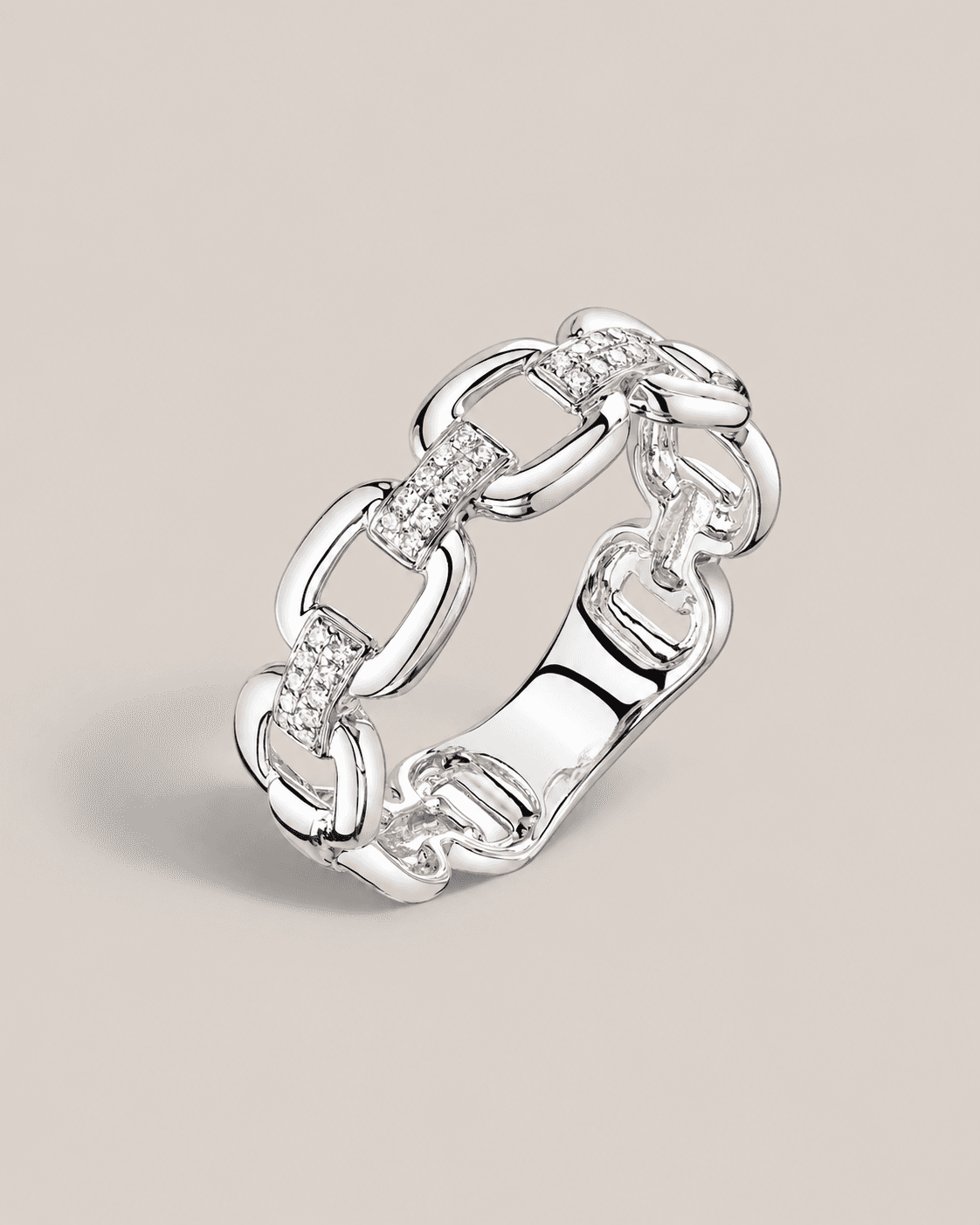 Chain Link Pave Ring