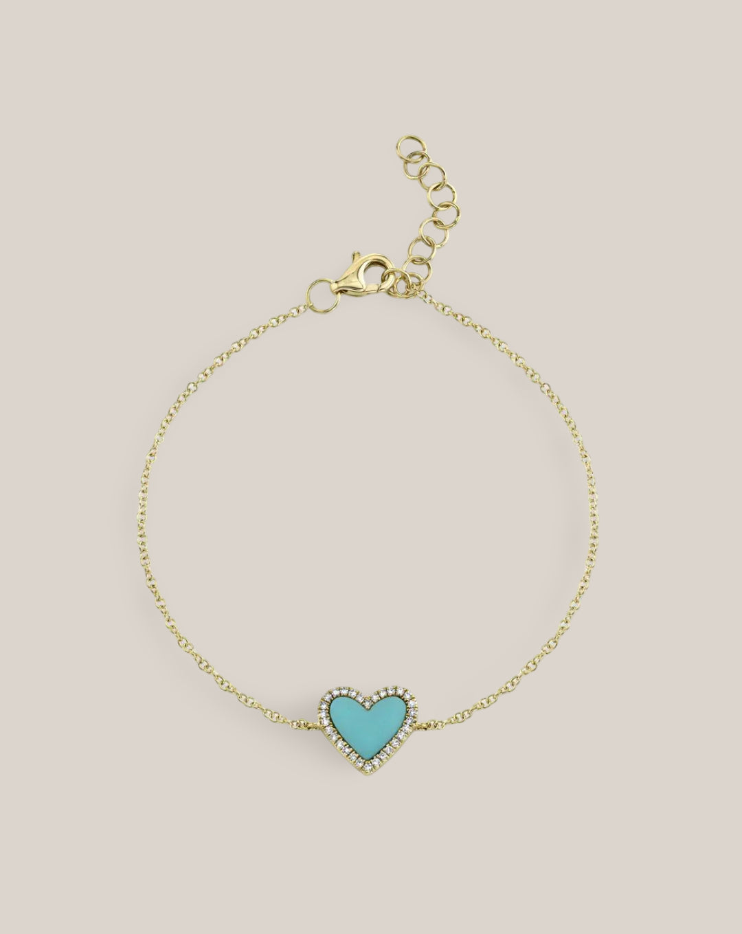 Turquoise Diamond Heart Bracelet