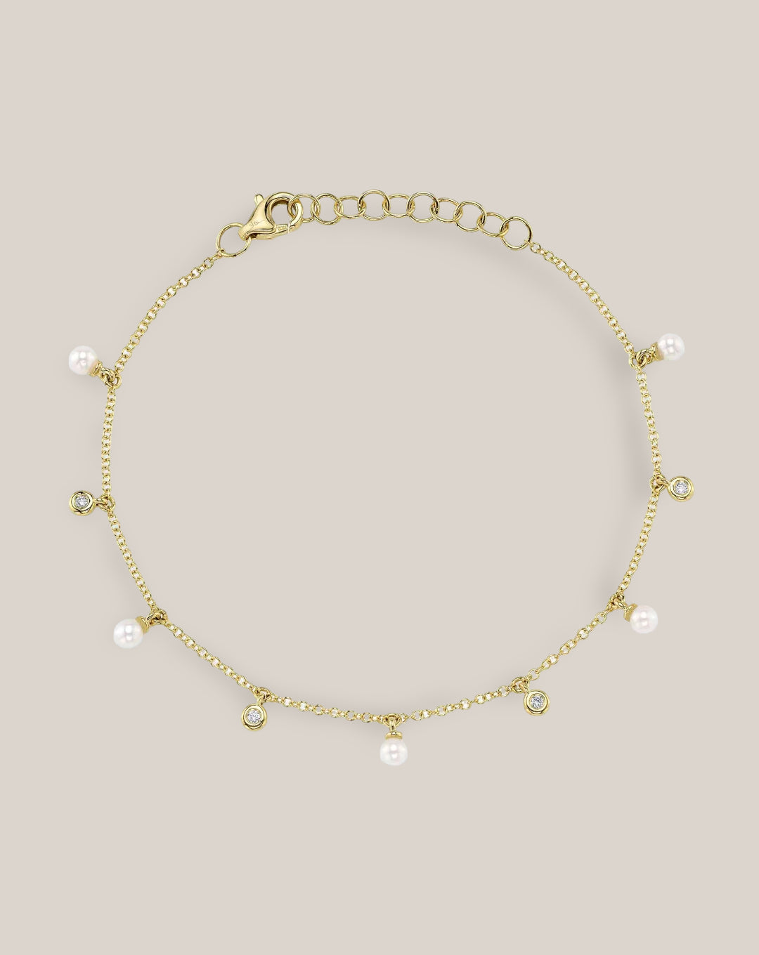 Pearl & Diamond Station Bracelet