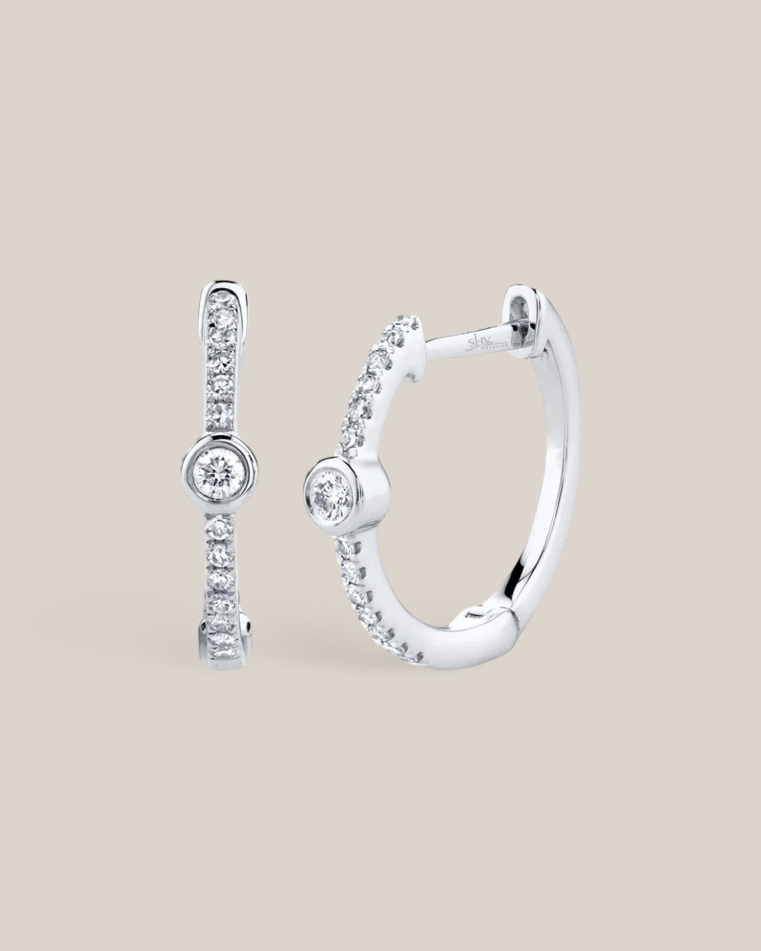 Eternity Bezel Diamond Huggies