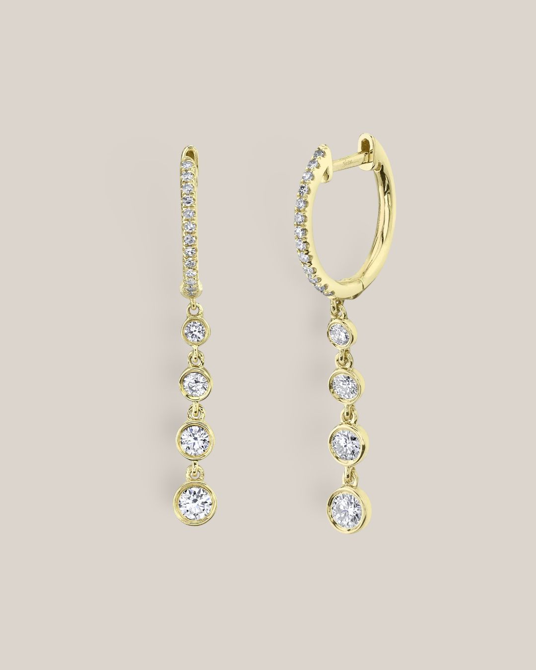 Drop Bezel Earrings