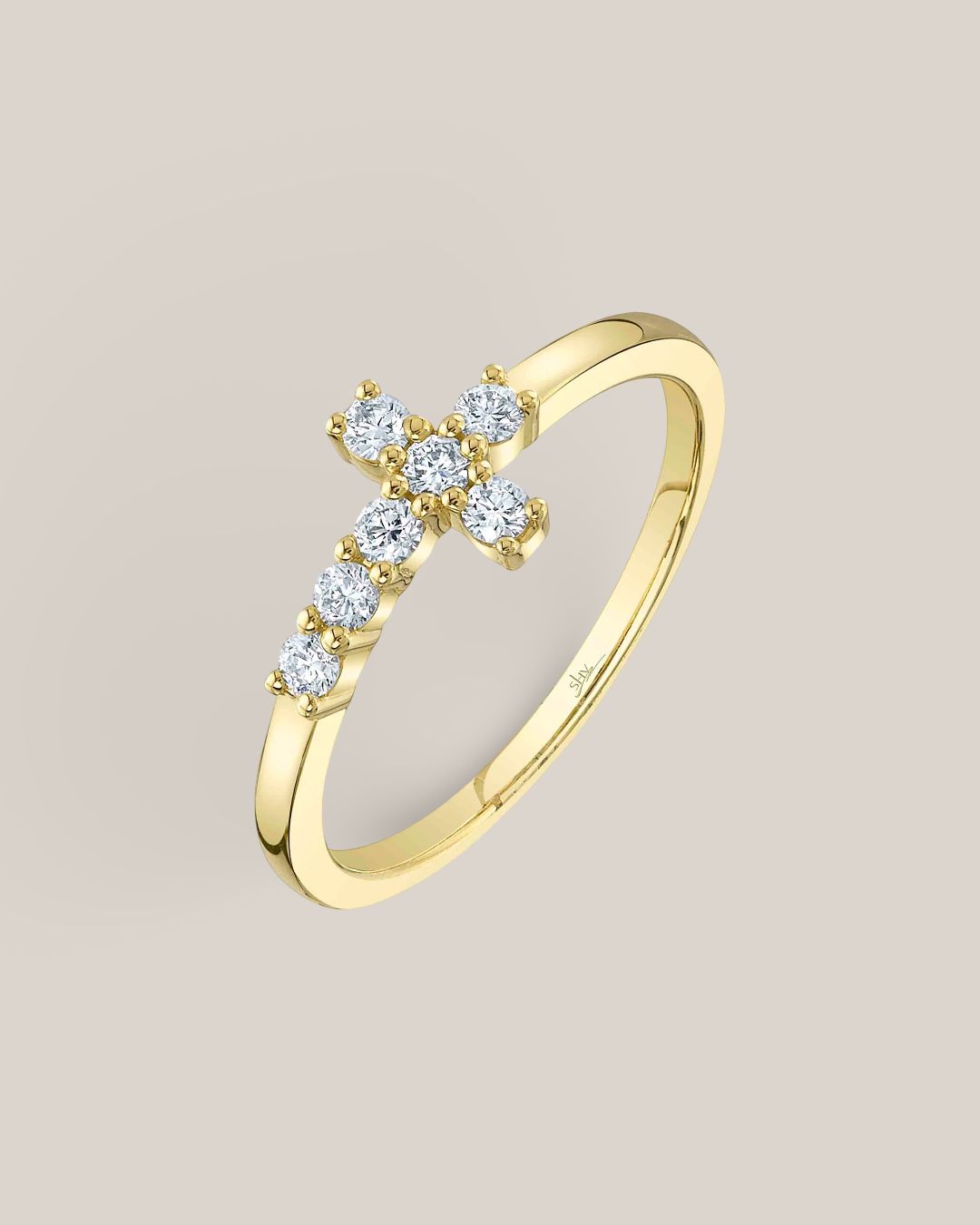 Sideways Diamond Cross Ring