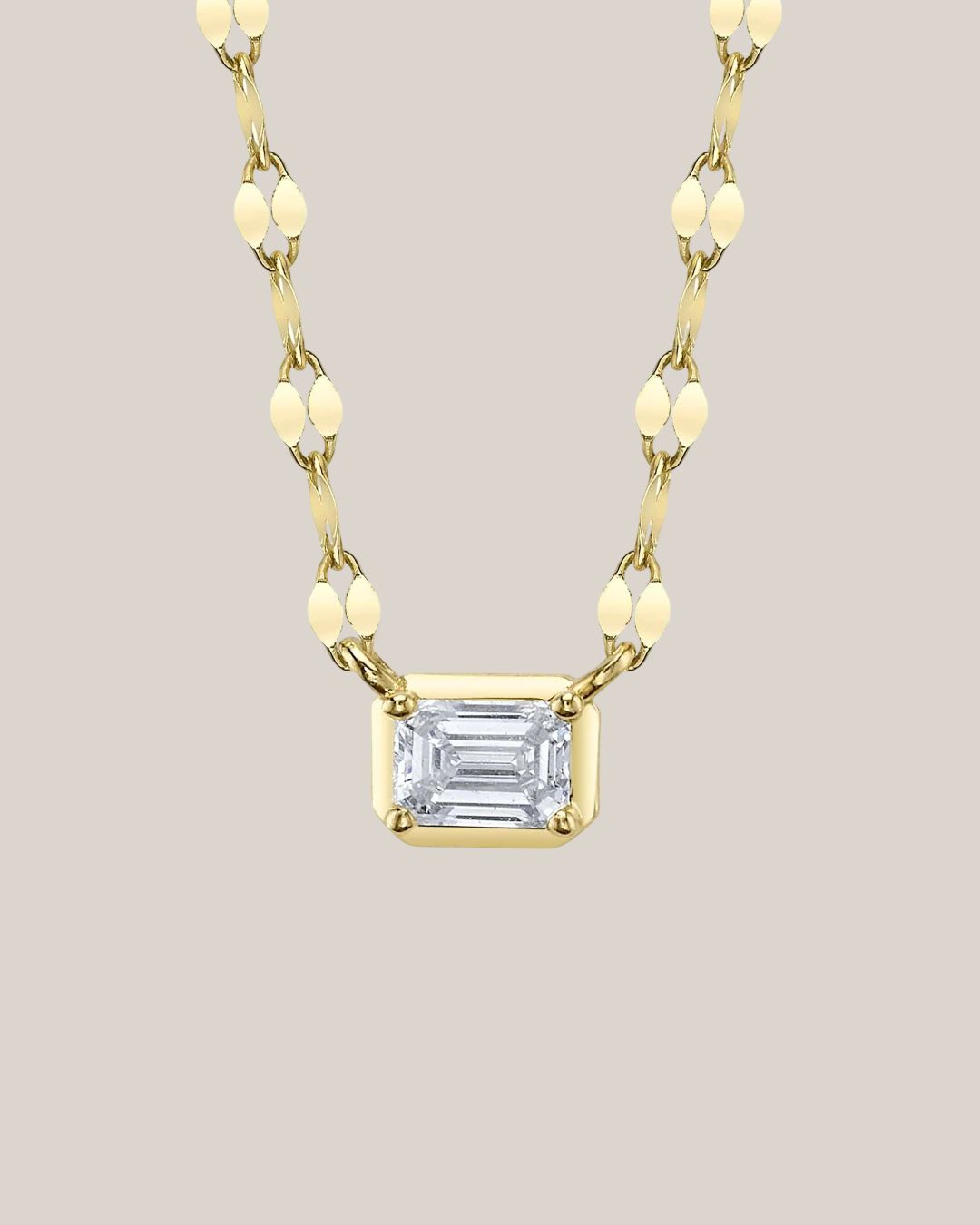 Petite Emerald-Cut Diamond Pendant