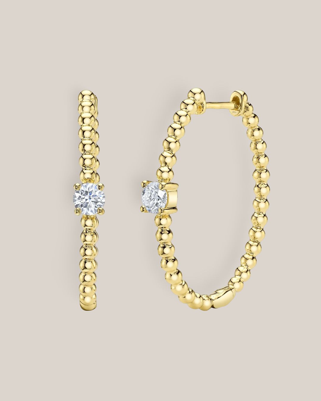 Ribbed Solitaire Hoops