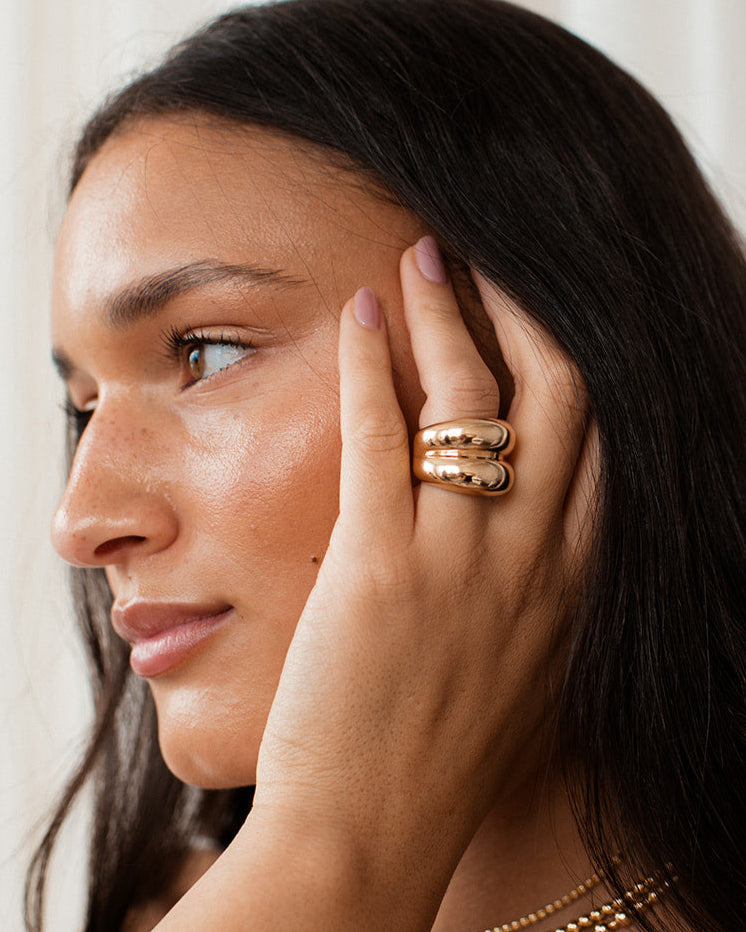 Double Dome Lightweight Cocktail Ring