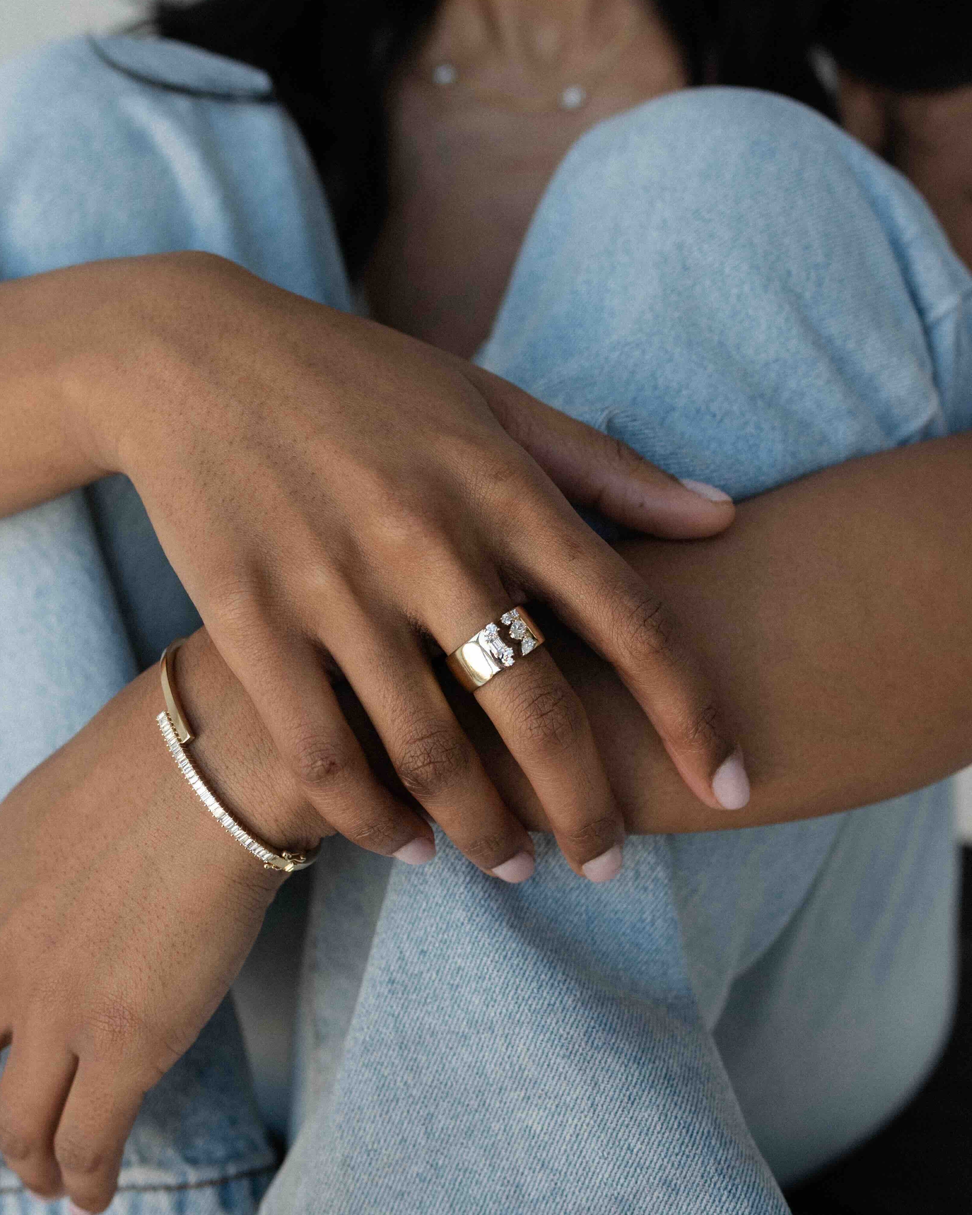 Multi Stone Open Band