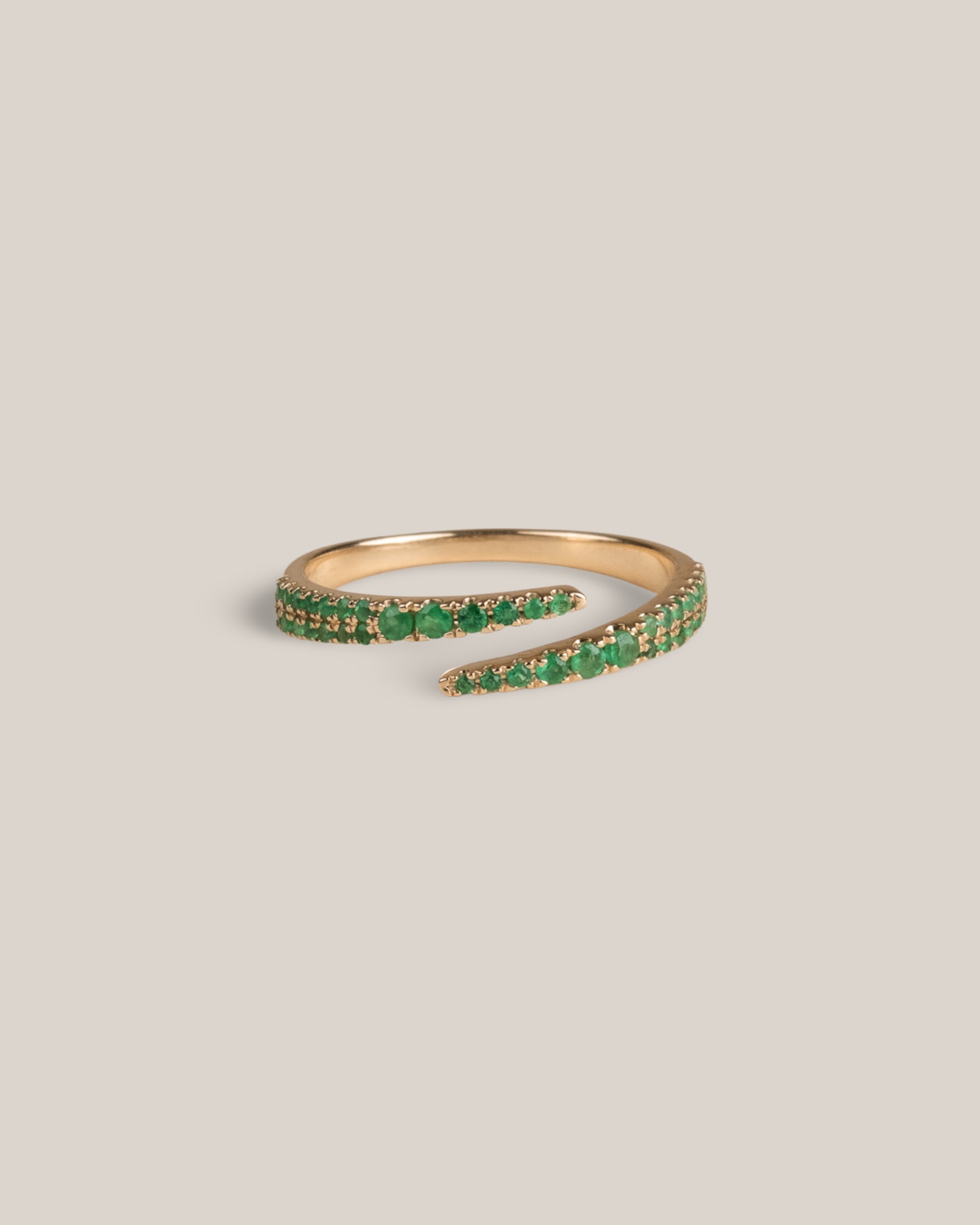 Emerald Bypass Wrap Ring
