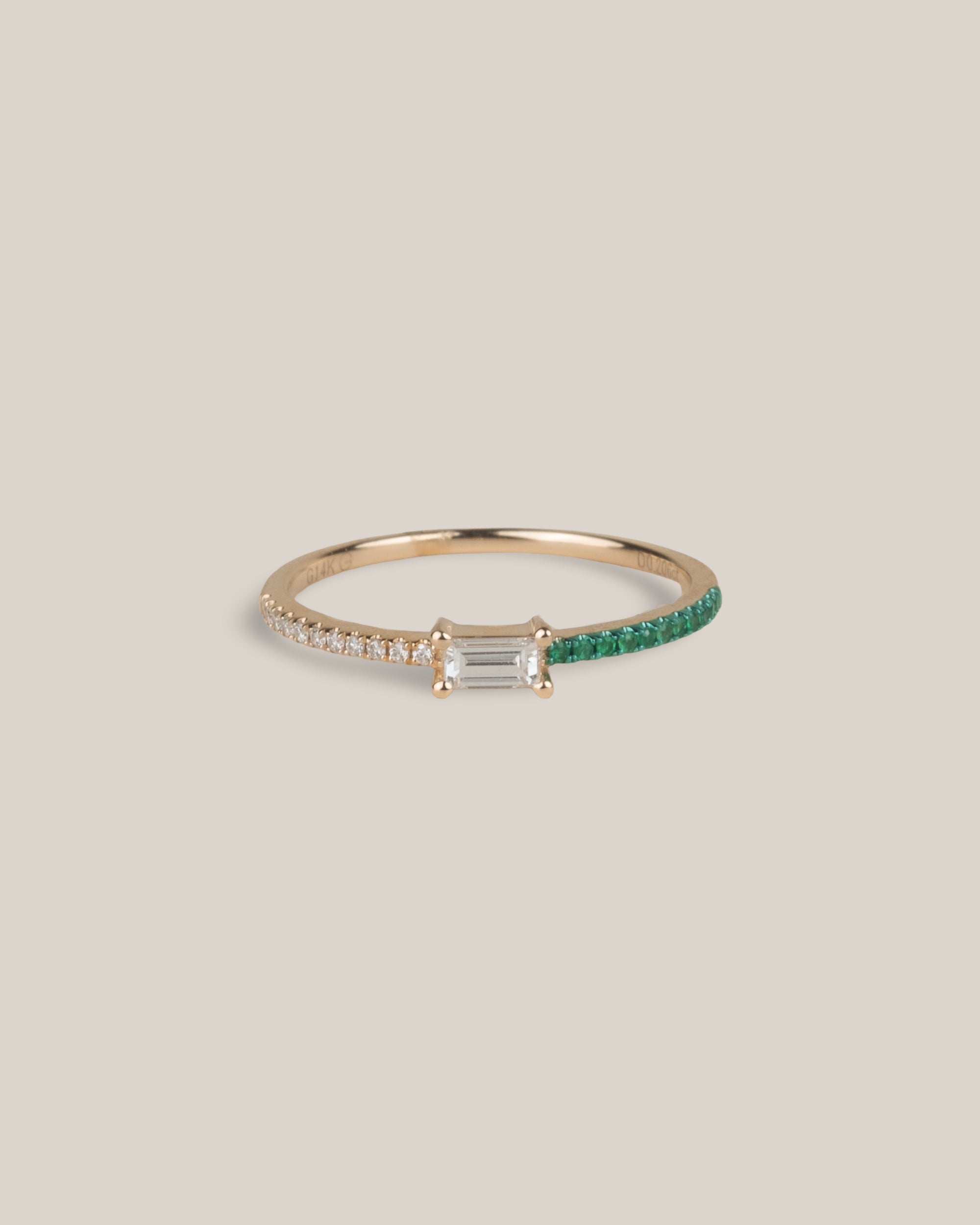 50/50 Emerald & Diamond Stackable Ring