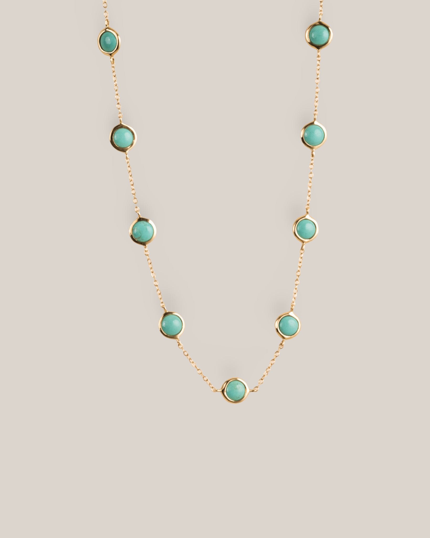 Turquoise Disc Station Necklace