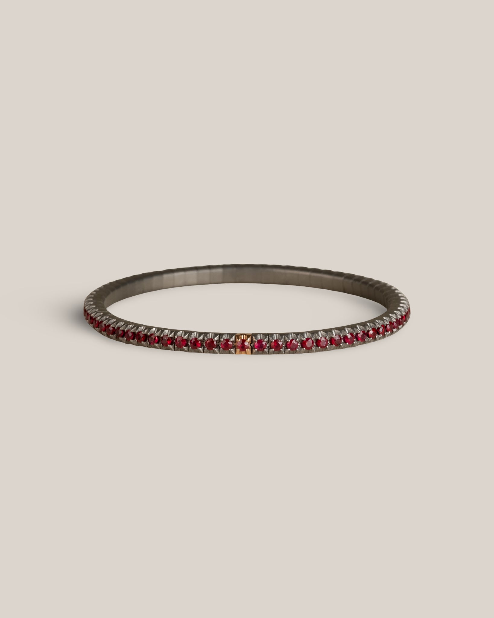 Titanium Stretch Ruby Tennis Bracelet
