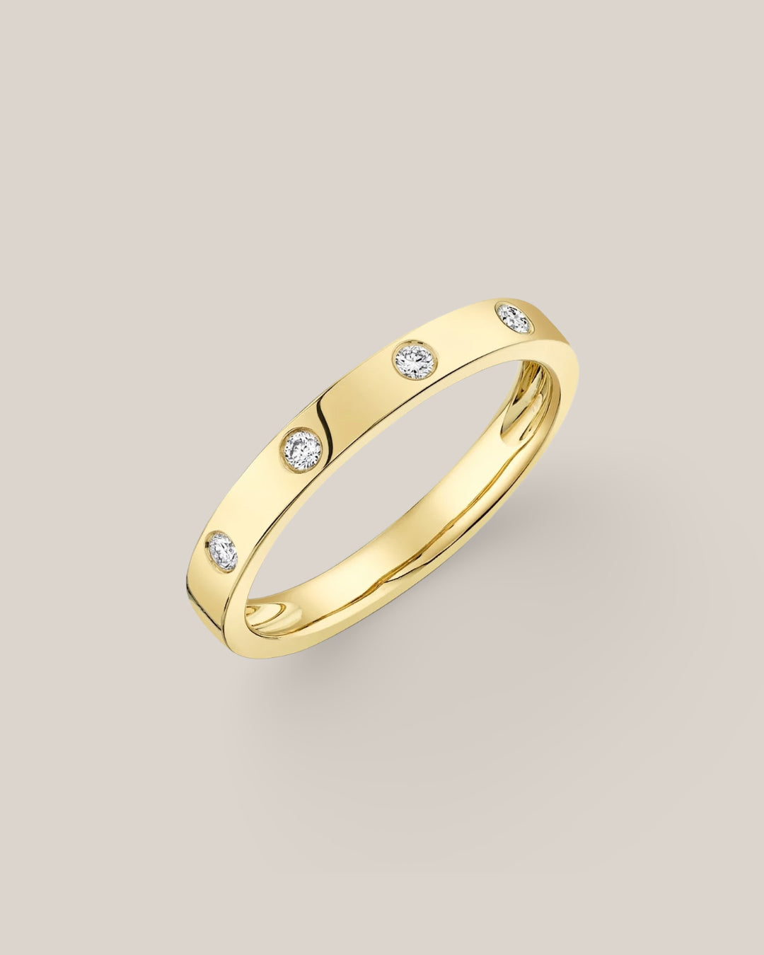 Classic Burnished 4 Diamond Band