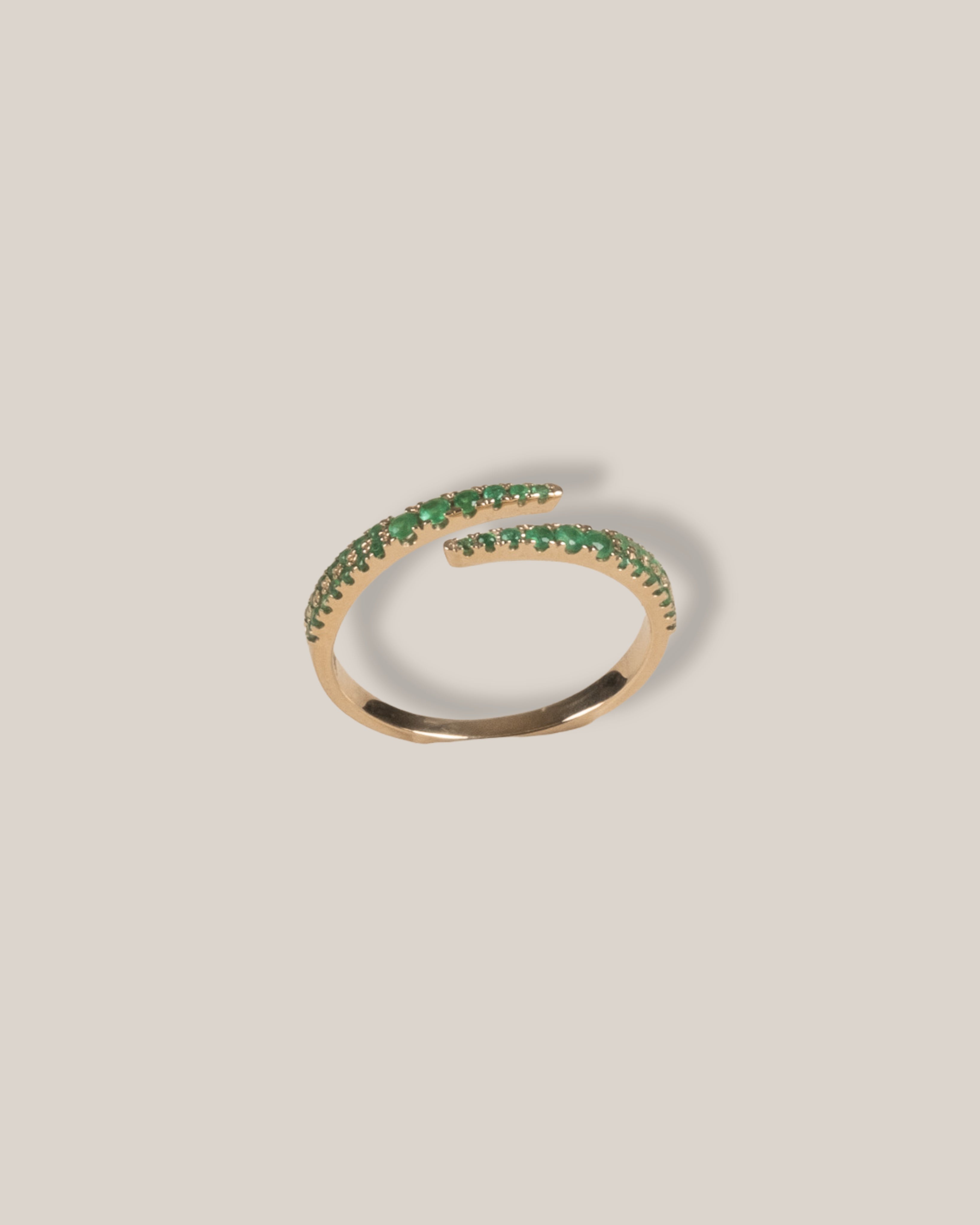 Emerald Bypass Wrap Ring