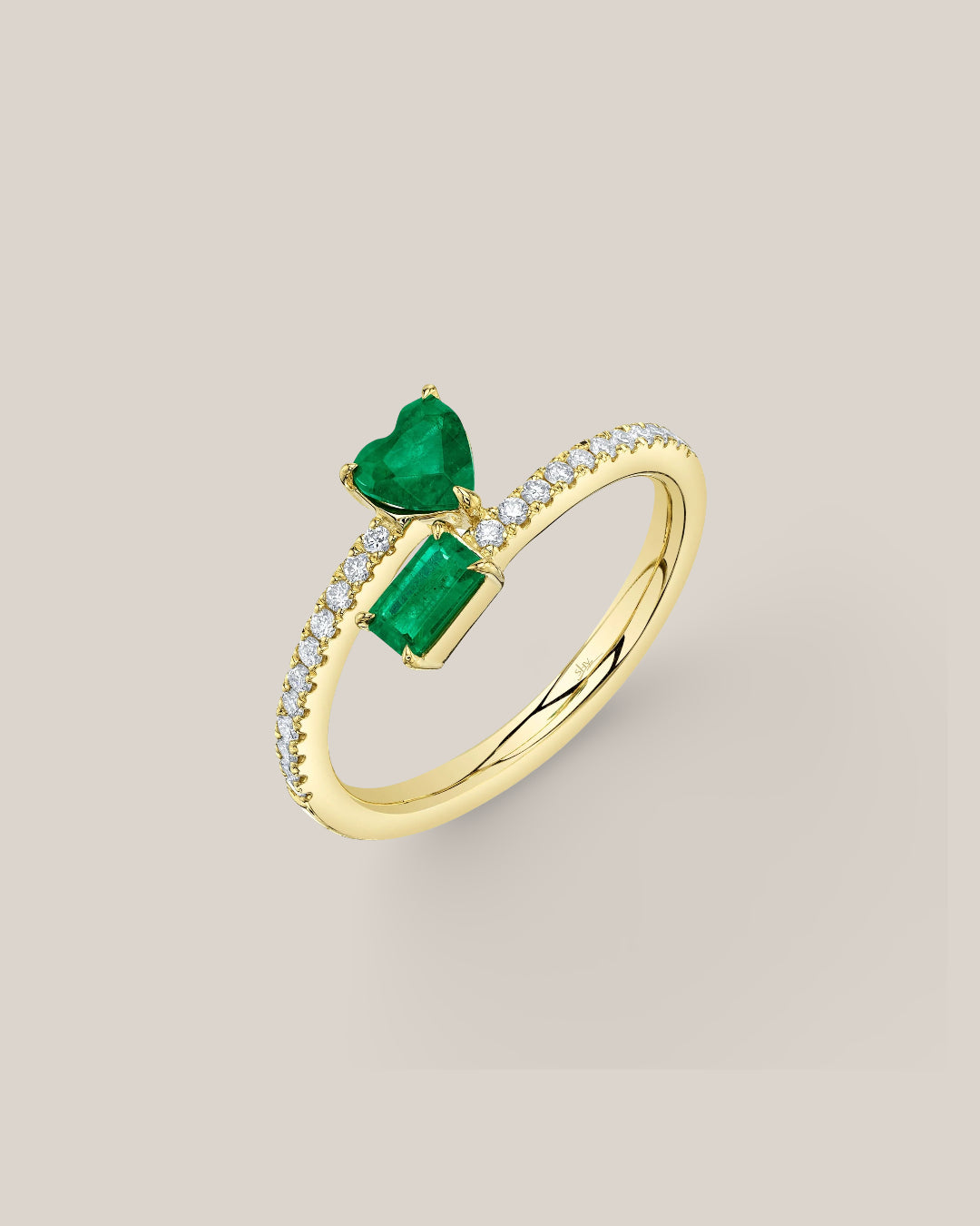 Heart + Emerald Cocktail Ring