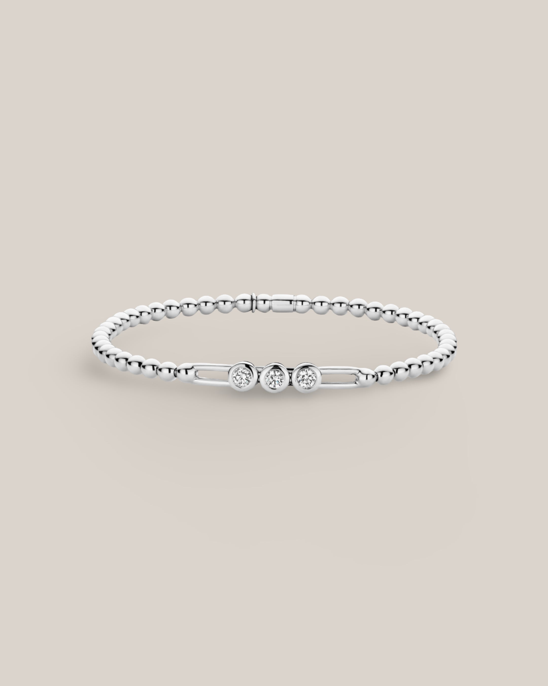Triple Sliding Diamond Stretch Bracelet