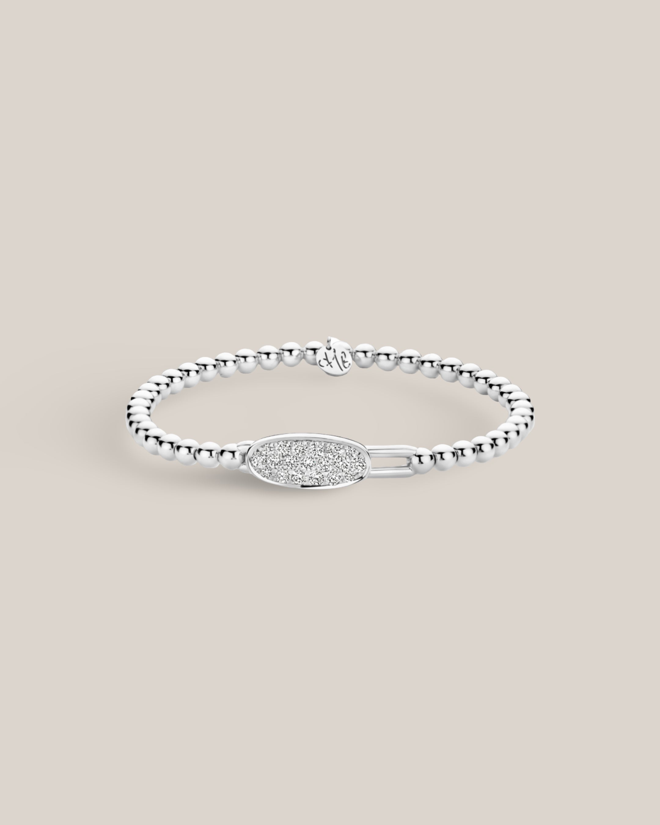 Pave Oval Stretch Bracelet