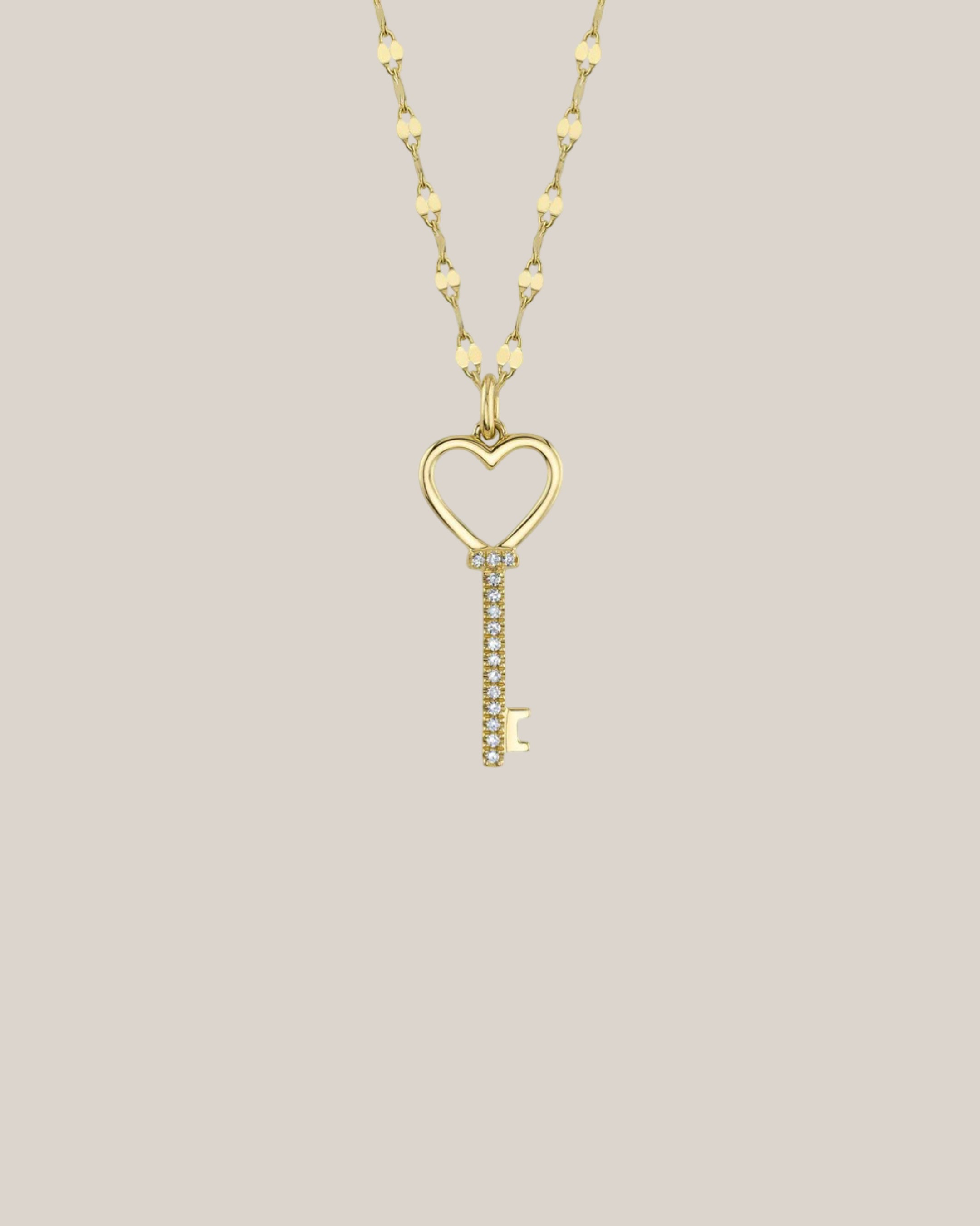 Heart Key Diamond Necklace