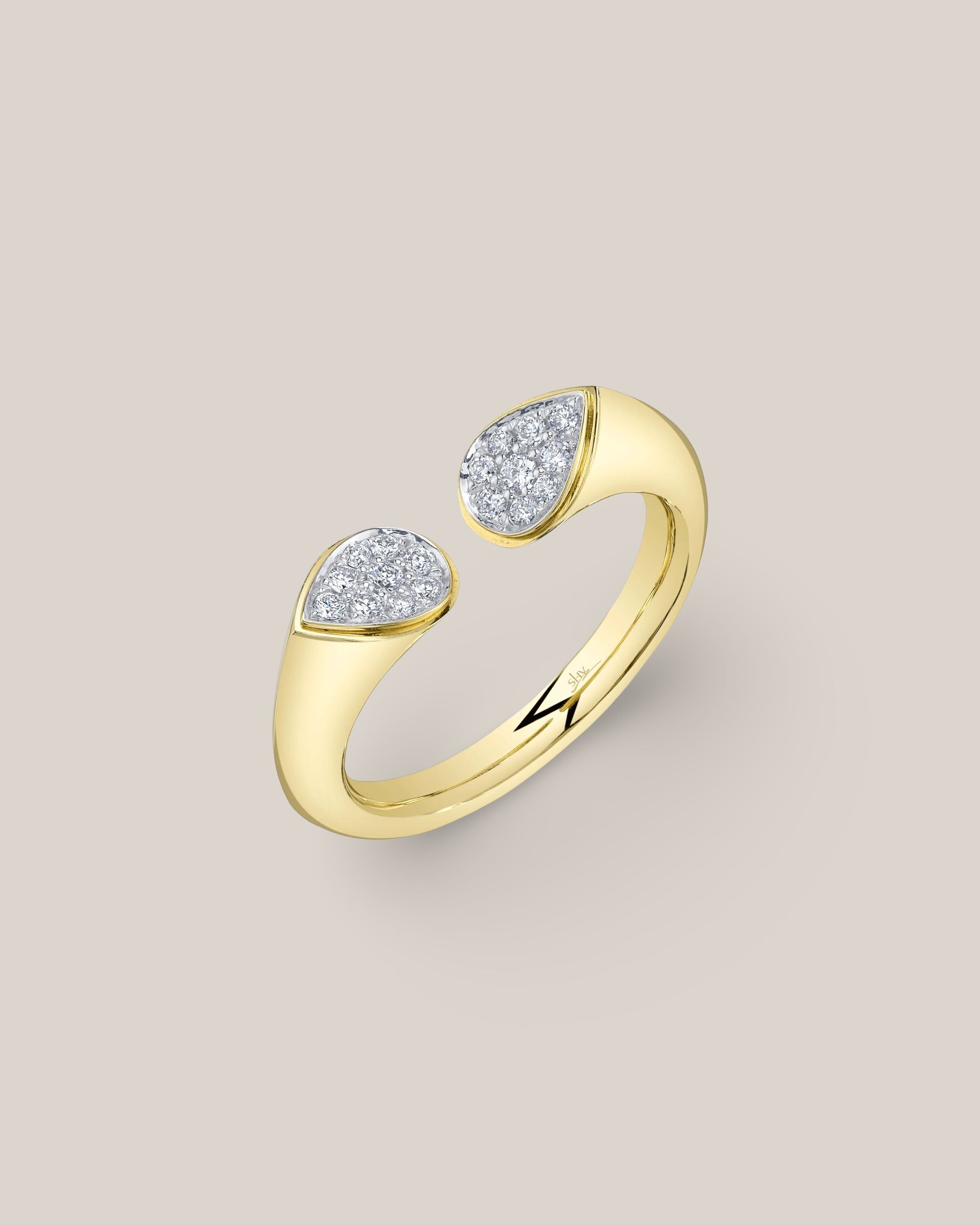 Double Teardrop Open Ring