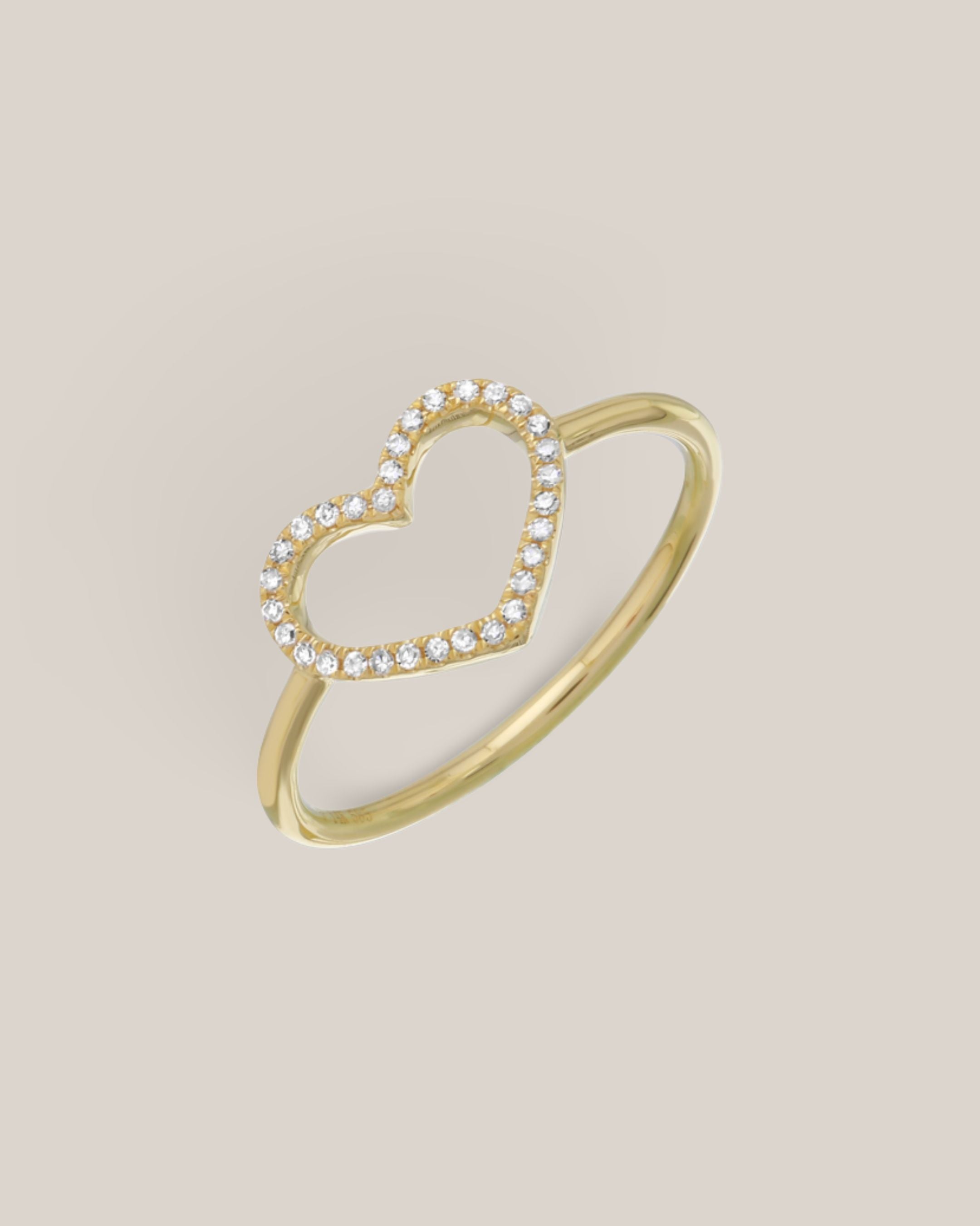 Open Heart Diamond Ring