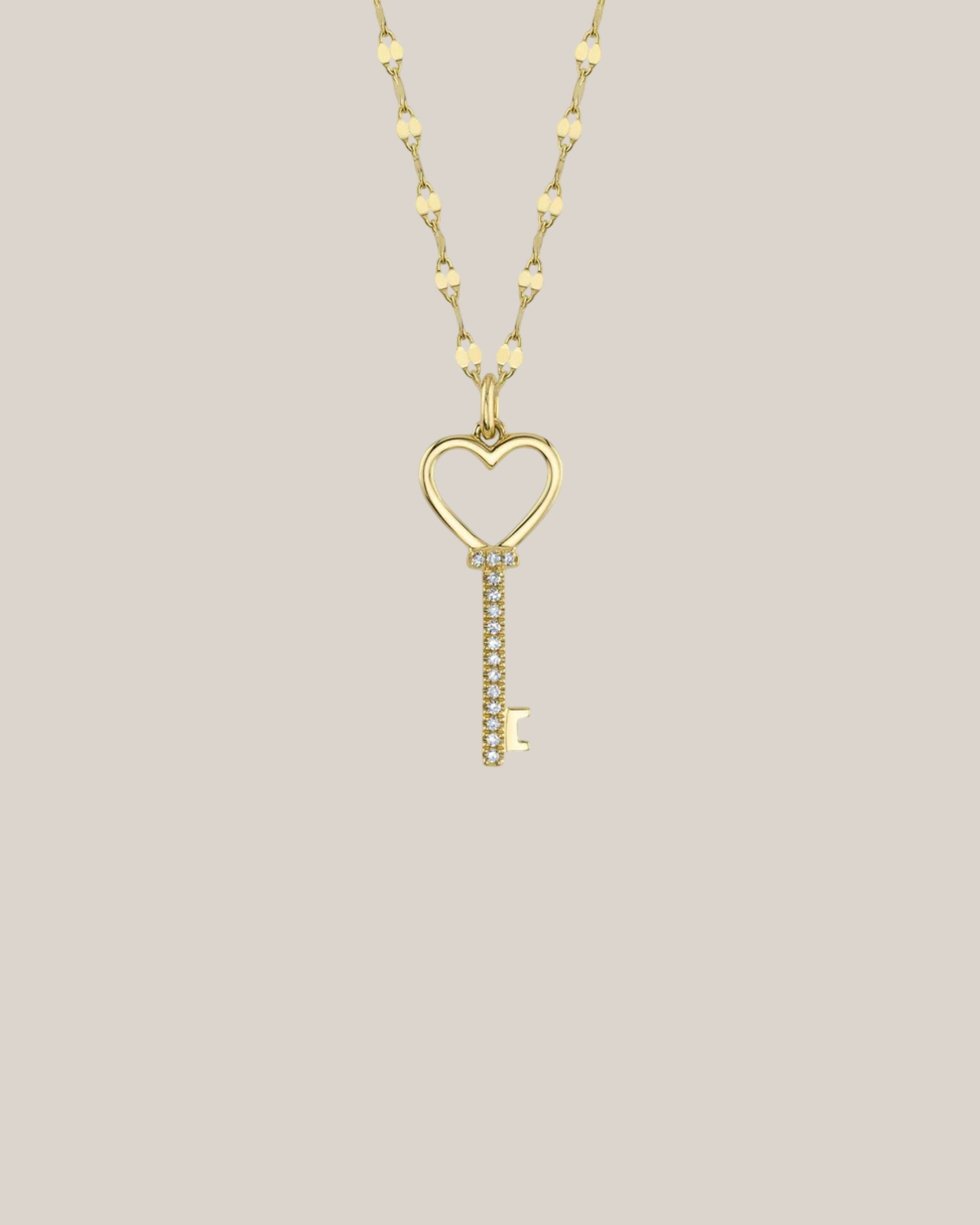 Heart Key Diamond Necklace